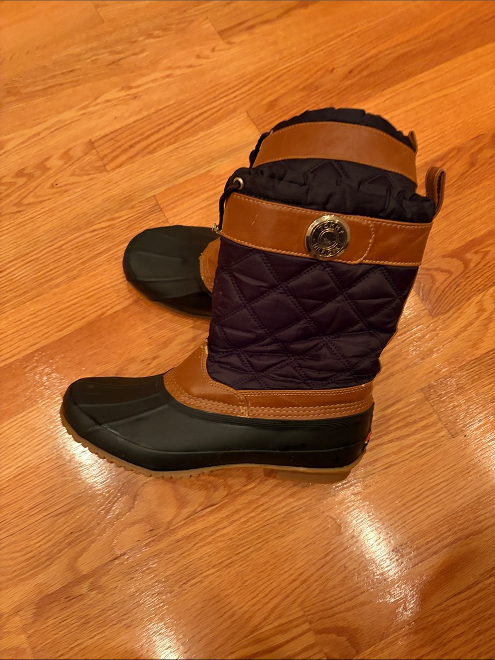 Tommy Hilfiger Purple Quilted and Brown Waterproof Winter Boots